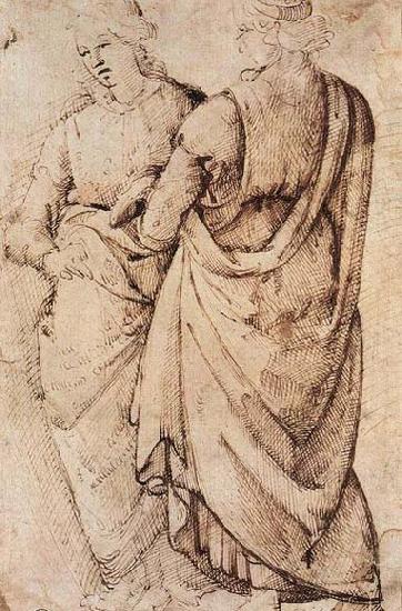 GHIRLANDAIO, Domenico Study of Two Women oil painting picture